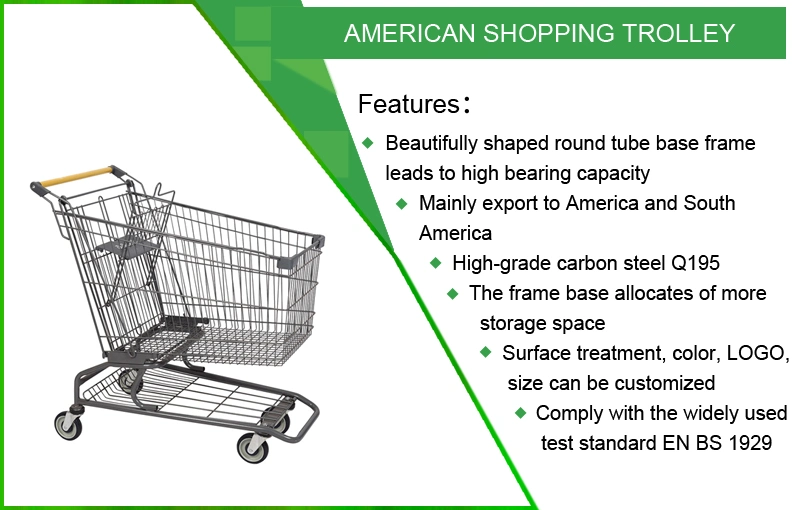 Newly Customized Peggs Wholesale Design North American Supermarket Shopping Cart Trolley Pirces