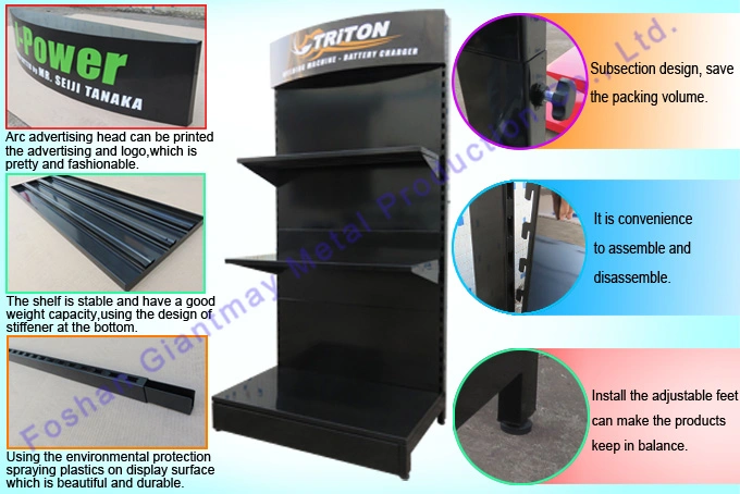 Exhibition Powder Coating Garden Tool Accessories Stand Hardware Tool Metal Display Rack Shelving