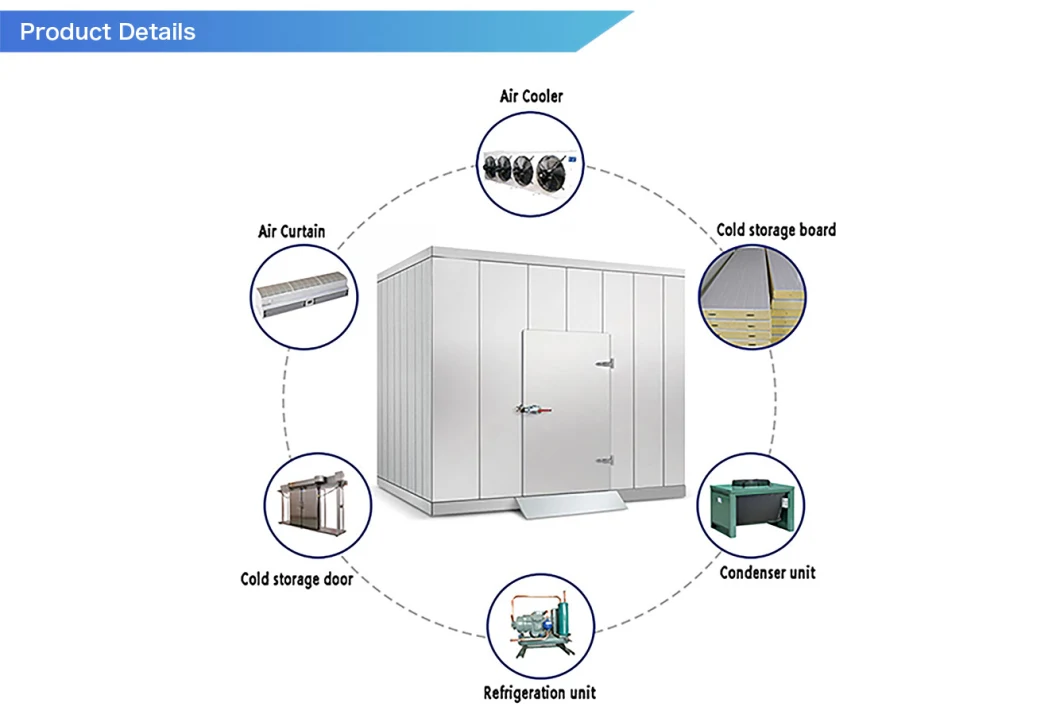 Runte Professional Design Cold Room Storage Refrigeration Equipment for Supermarket